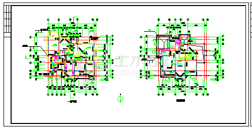 某乡村度假别墅施工建筑设计cad图纸-图一