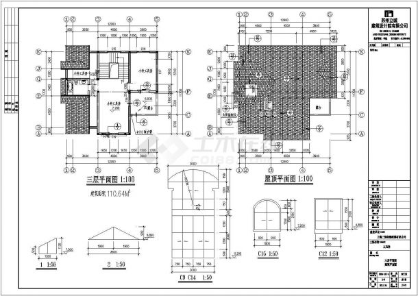 黑龙江12*食堂工具房建筑设计全套施工cad图-图二