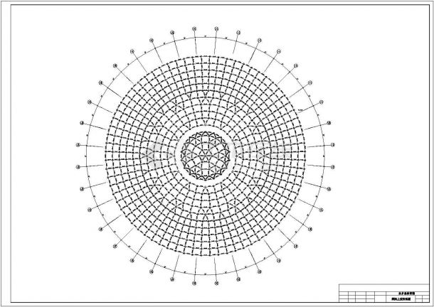 某经济区体育馆螺栓球与焊接球混合节点网架结构设计施工CAD图纸-图一