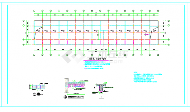 云南学校学生餐厅综合楼抗震加固设计图CAD图纸-图一