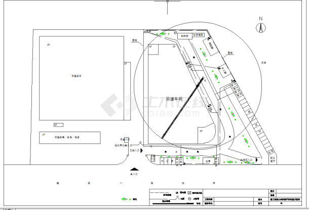 杭州某门窗厂厂房施工平面布置图汇编CAD图纸-图一