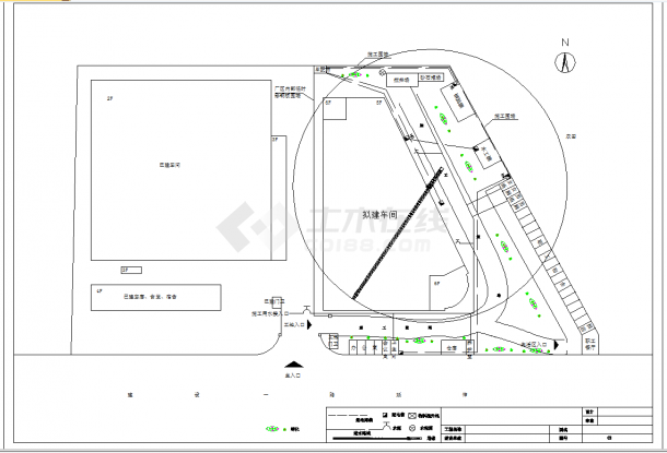 杭州某门窗厂厂房施工平面布置图汇编CAD图纸-图二