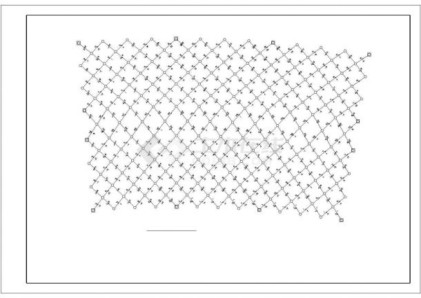 某经济区网架屋面结构设计施工CAD图纸-图二