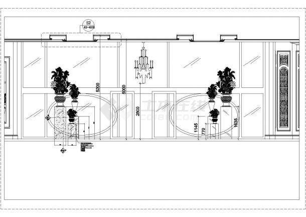 某奢华酒店CAD设计完整构造详细装修图-图二