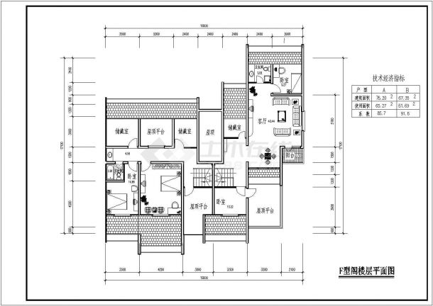 辽宁 二室二厅76平米底商私人住宅楼设计CAD详细建筑施工图-图一