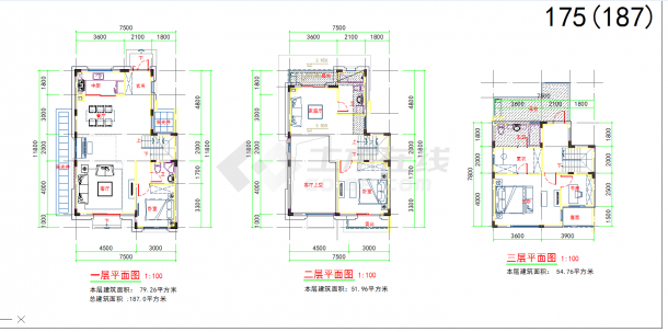某地阳光城平地别墅强排项目方案文本CAD图纸-图二