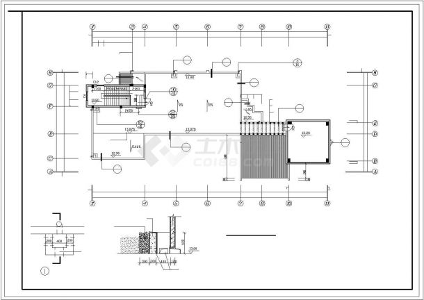 某住宅小区内三层框架结构会所设计cad全套建筑施工图纸（含设计说明）-图二