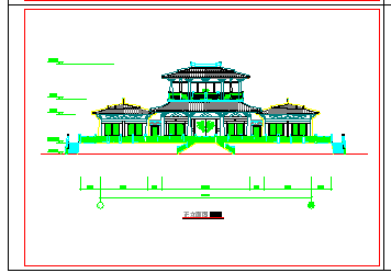 汉代庄王阁建筑方案cad设计图纸