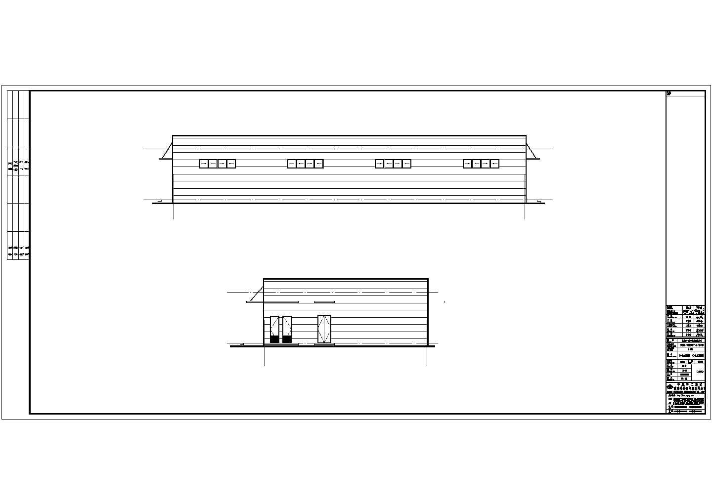 某工业区单层钢框架结构厂房建筑设计施工CAD图纸