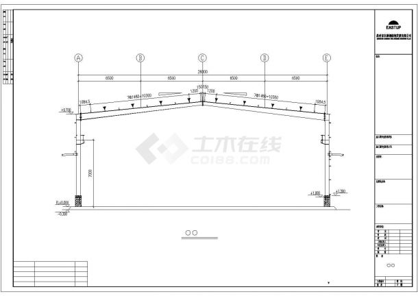 某工业区材料公司原料库建筑设计施工CAD图纸-图一
