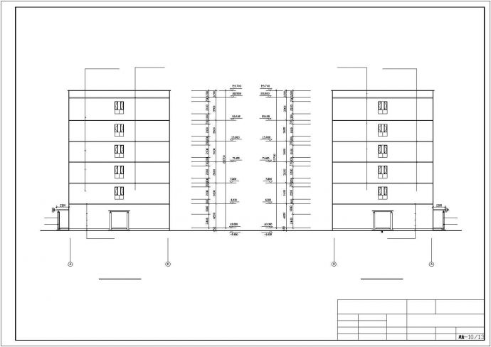 某工业区六层一字型框架结构教学楼建筑设计施工CAD图纸_图1