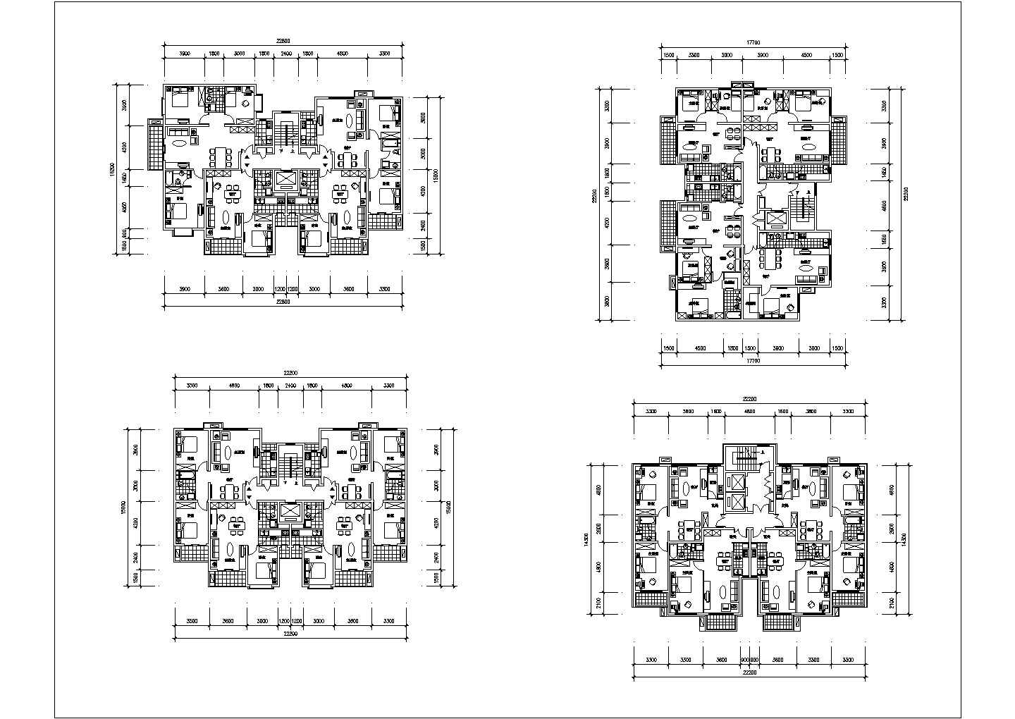 某90平方米高层住宅户型CAD大样节点设计图纸