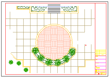 某广场中心绿地绿化平面布置cad设计图纸_图1