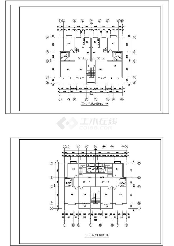 福州市佳运花园小区经典热门的平面户型设计CAD图纸（共10张）-图一