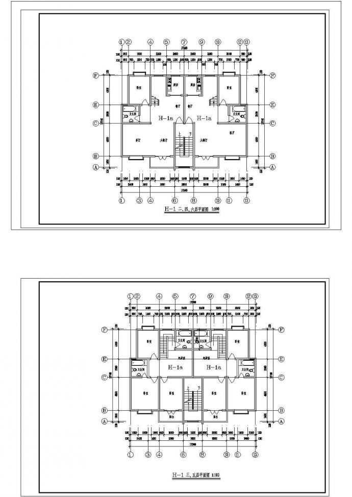 福州市佳运花园小区经典热门的平面户型设计CAD图纸（共10张）_图1
