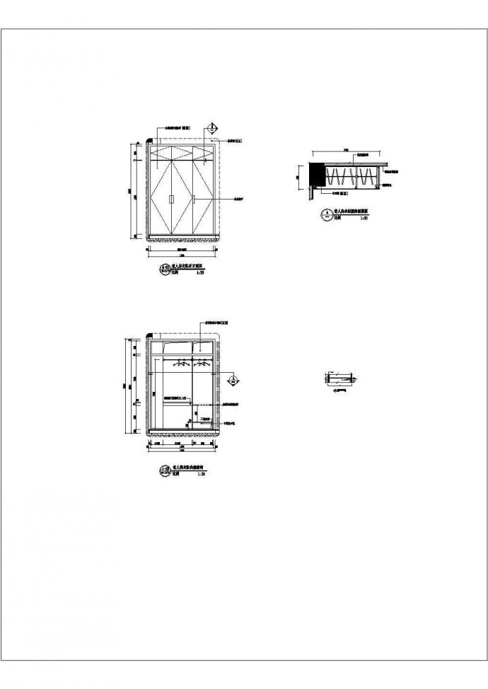某新城花园一层衣柜CAD构造设计完整图纸_图1