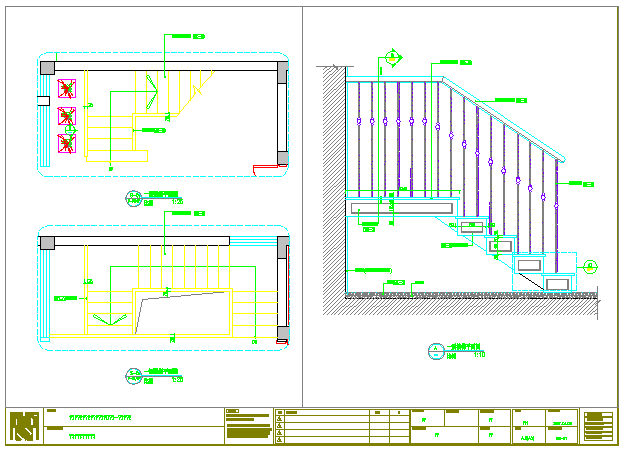 某大都会风格施工图楼梯CAD设计大样图_图1