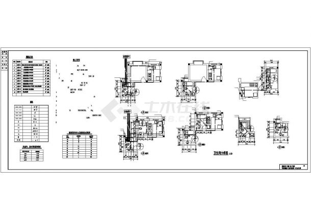 浙江某六层住宅楼给排水施工CAD图纸-图一