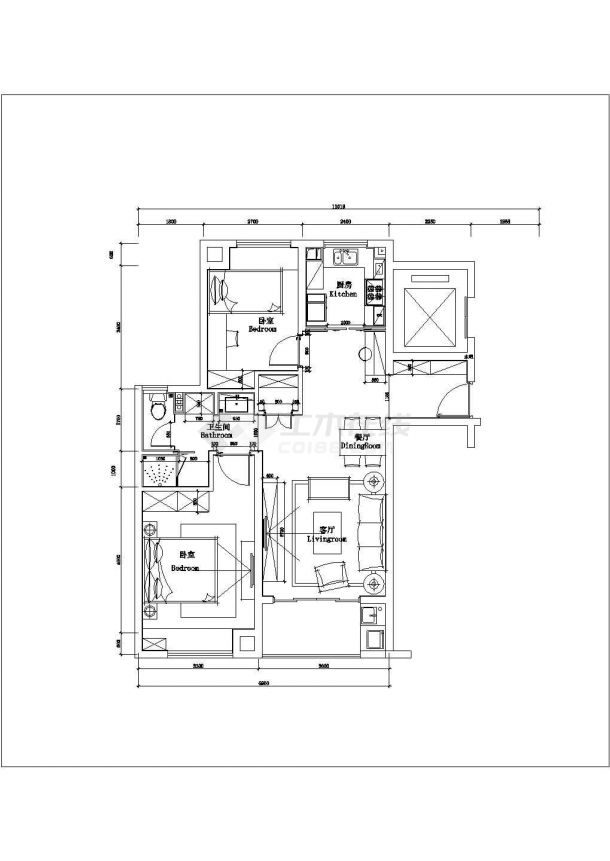 宜春市金丽花园小区经典热门的平面户型设计CAD图纸（共7张）-图一