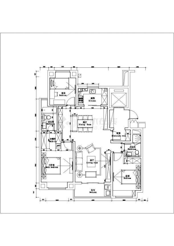 宜春市金丽花园小区经典热门的平面户型设计CAD图纸（共7张）-图二