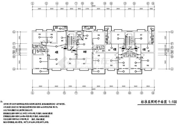 某多层住宅电气CAD全套完整施工图-图二
