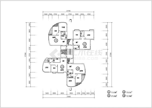 浙江平立面布置建筑底商私人住宅楼设计CAD详细建筑施工图-图一
