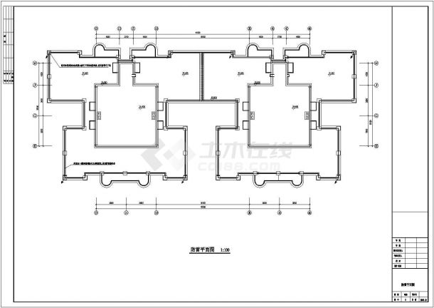 某多层住宅小区CAD电气设计构造图纸-图一