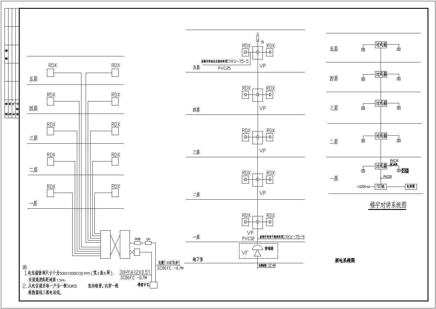 某住宅楼电气CAD节点平立面构造施工图