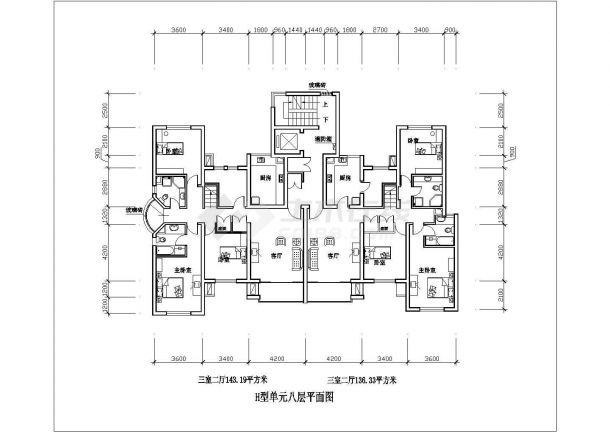 某三室二厅住宅小区143平米CAD全套节点图纸-图一