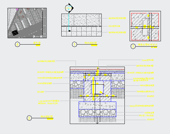某排水沟详图及排水缝CAD设计构造详图