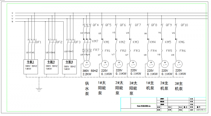 某地太阳能和热泵全自动控制电路图CAD图纸_图1