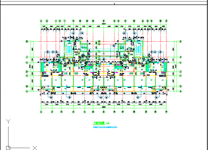 某地22高层连廊户型局部架空-江苏CAD图纸_图1