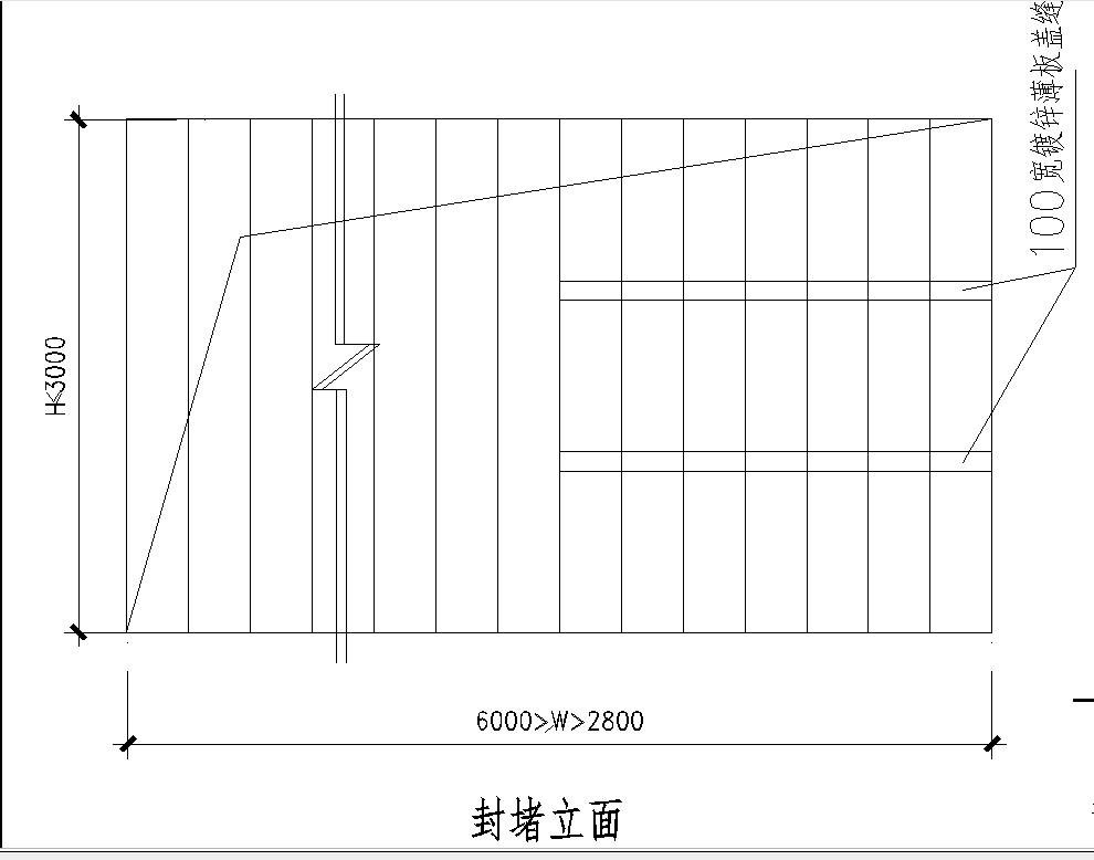 某地某6级人防工程相邻防护单元隔墙孔口临战封堵节点构造详图CAD图纸