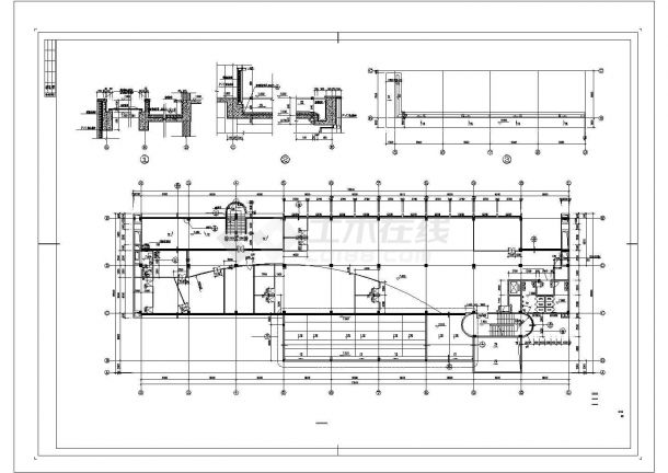 4050平米四层框架结构厂区办公楼建筑设计图（含设计说明）-图一