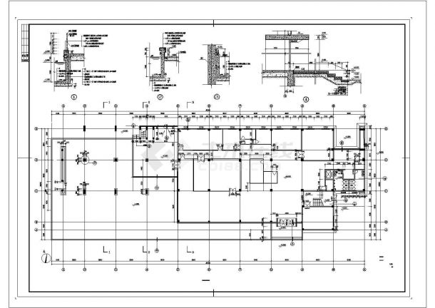 4050平米四层框架结构厂区办公楼建筑设计图（含设计说明）-图二