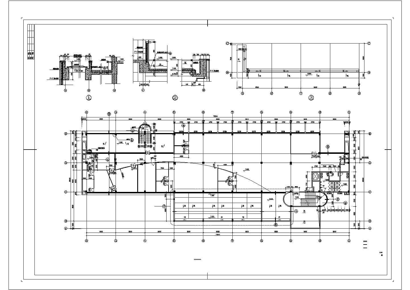 4050平米四层框架结构厂区办公楼建筑设计图（含设计说明）