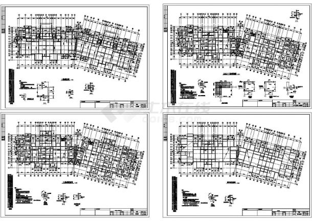 上海某高层住宅结构cad施工设计图-图一