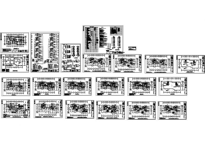 哈尔滨高层住宅楼电气系统设计施工cad图纸，共二十一张_图1