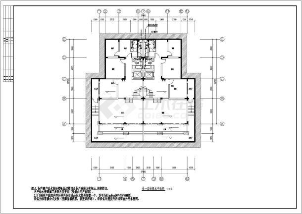 [湖北]三层别墅给排水施工图（含设计说明）-图一