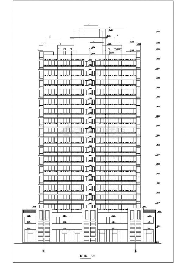 西安市海棠家园小区18层框架结构公寓住宅楼建筑设计CAD图纸（含跃层）-图二