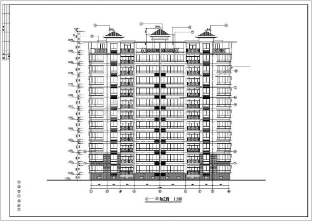太仓市丰越小区11层框架结构住宅楼建筑设计CAD图纸（含跃层和半地下室）-图一