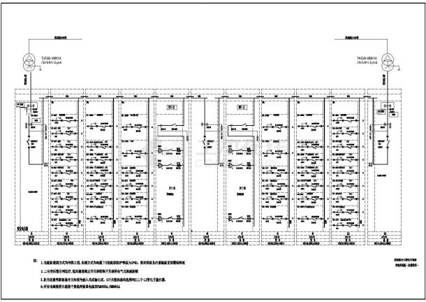 某医院综合楼配电CAD设计详细系统图-图一