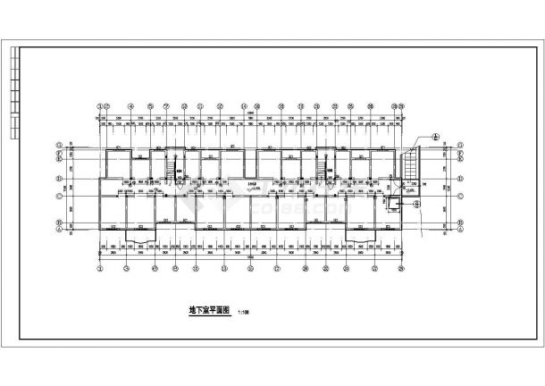 长沙西景花园小区5+1层砖混民居楼平面设计CAD图纸（含阁楼和地下室）-图一