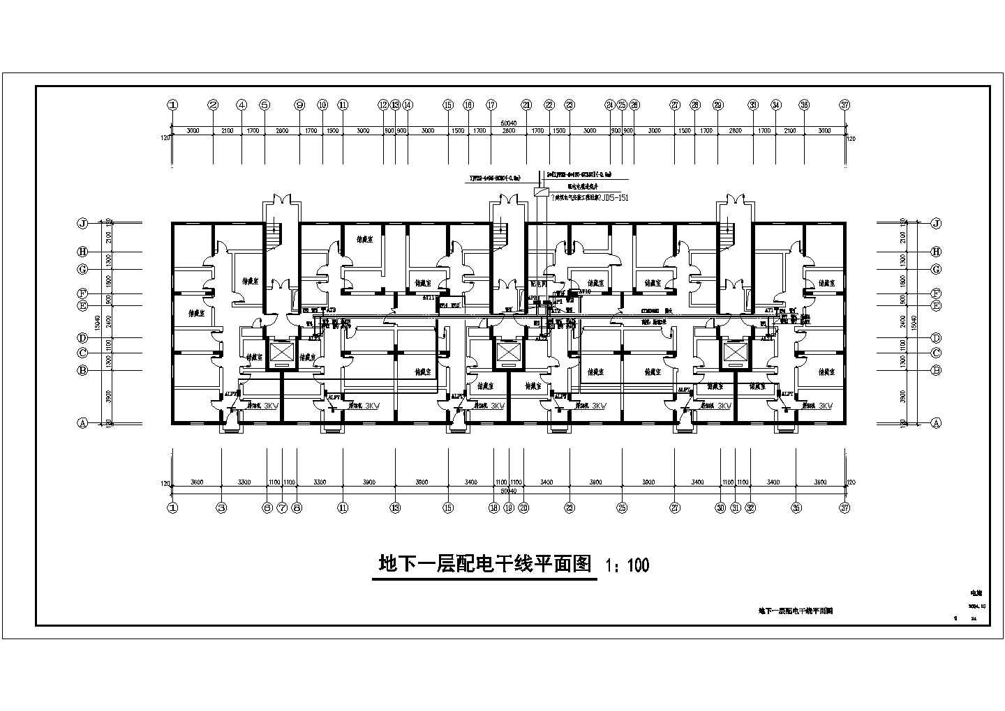 某住宅楼CAD电施节点平面设计施工图