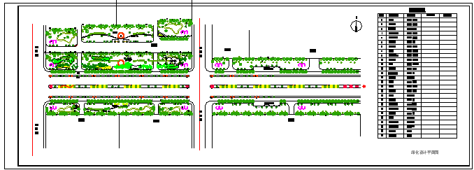 某城市道路绿化平面设计cad施工图纸_图1