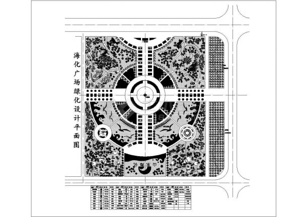 某海化广场绿化设计CAD详细构造图纸-图一