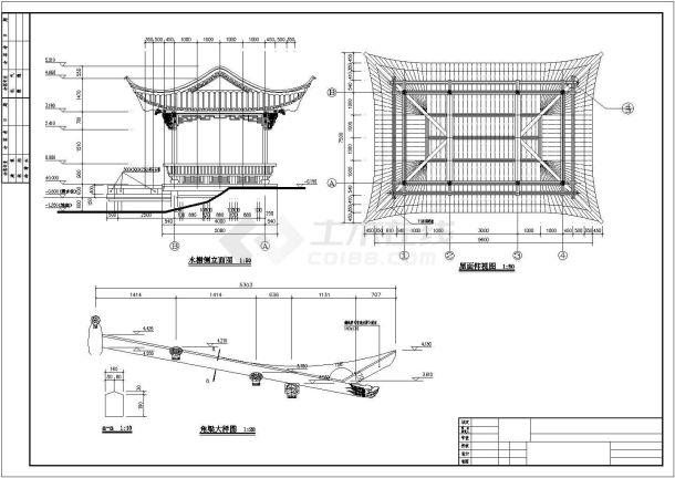 某杭州水榭CAD大样构造详细施工图-图二
