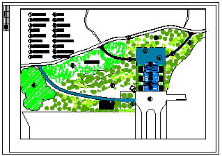 某公园入口绿化景观设计cad施工图纸-图二