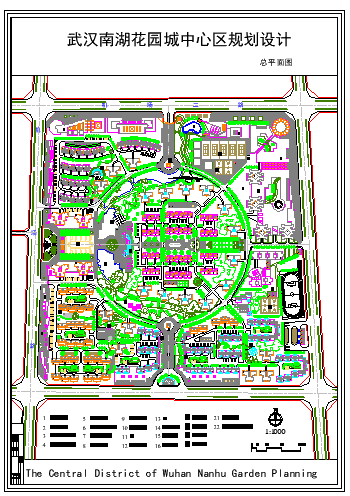 武汉南湖花园城中心区规划cad设计图纸-图一