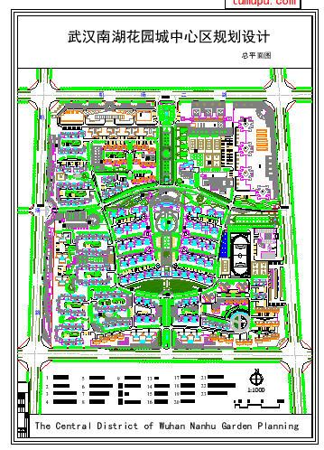 武汉南湖花园城中心区规划cad设计图纸-图二